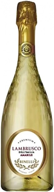 Игристое вино "Binelli Premium" Lambrusco Bianco Amabile, Dell'Emilia IGT