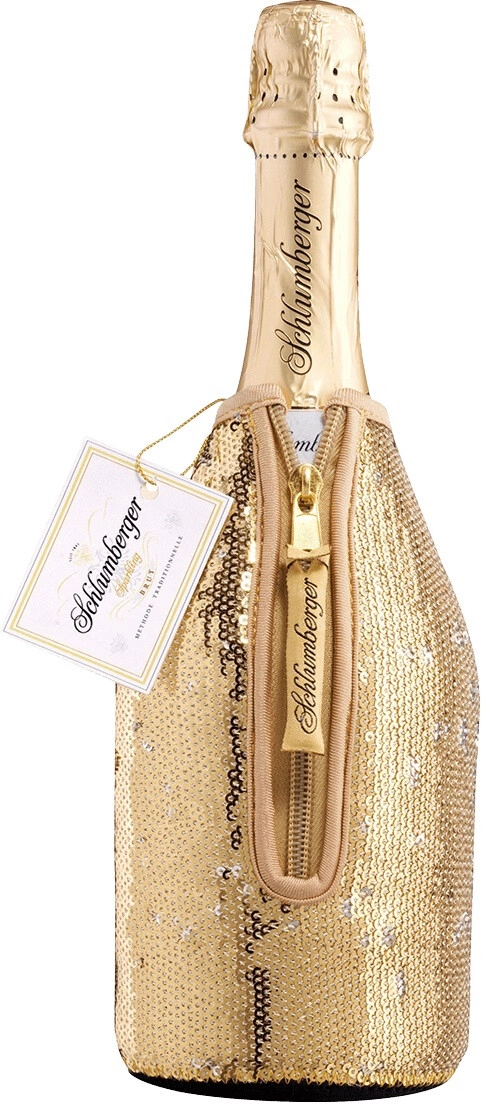 Игристое вино Schlumberger, Sparkling Brut Klassik, in Bottle Cooler with sequins