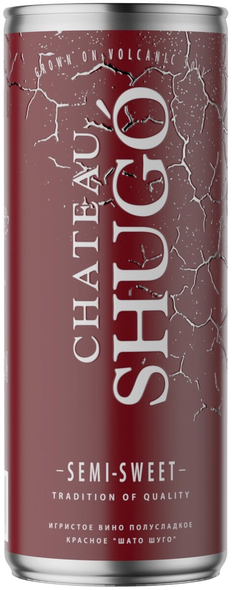 Игристое вино "Chateau Shugo" Red Semi-Sweet, in can