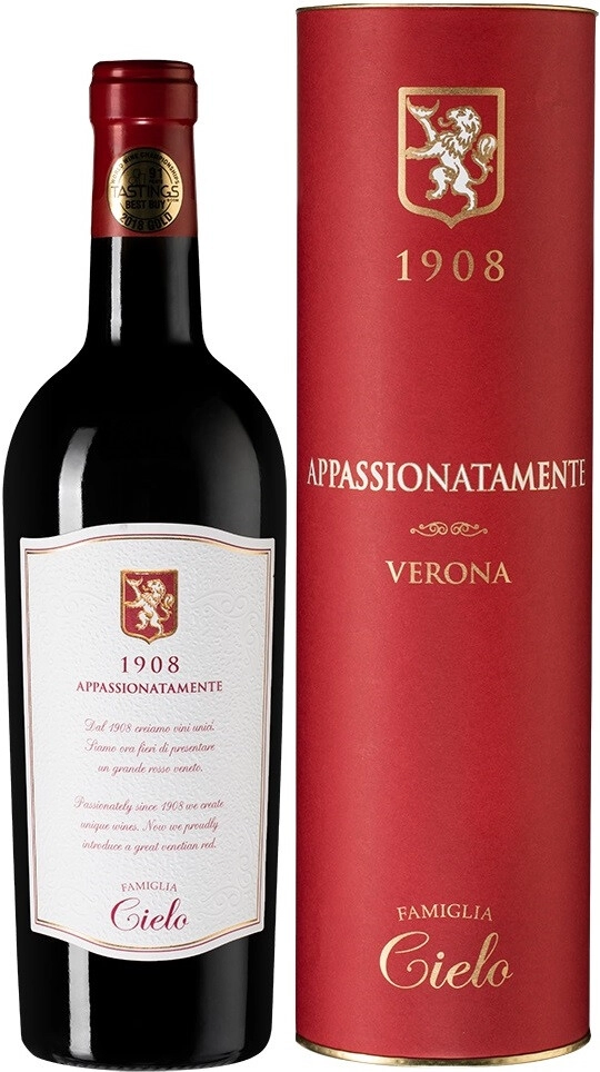 Вино Cielo e Terra, Appassionatamente Rosso, Veneto IGT, gift tube