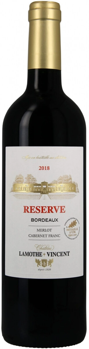 Вино Chateau Lamothe-Vincent, Reserve Rouge, Bordeaux AOC