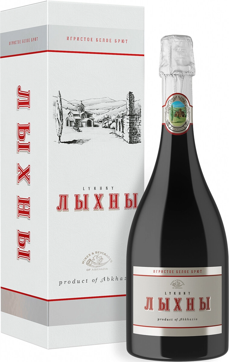 Игристое вино "Лыхны" Белое Брют, в подарочной коробке