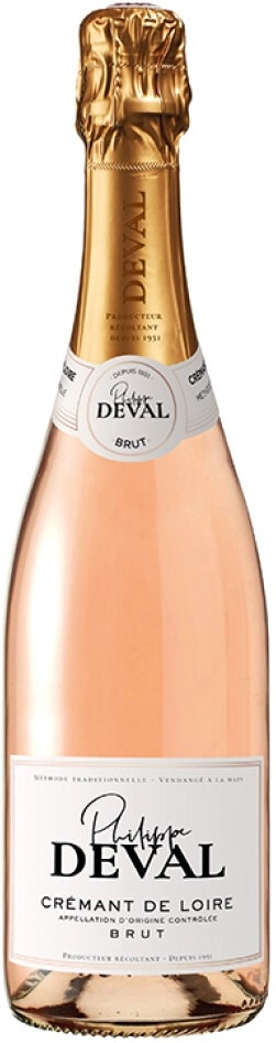 Игристое вино "Philippe Deval" Brut Rose, Cremant de Loire AOC