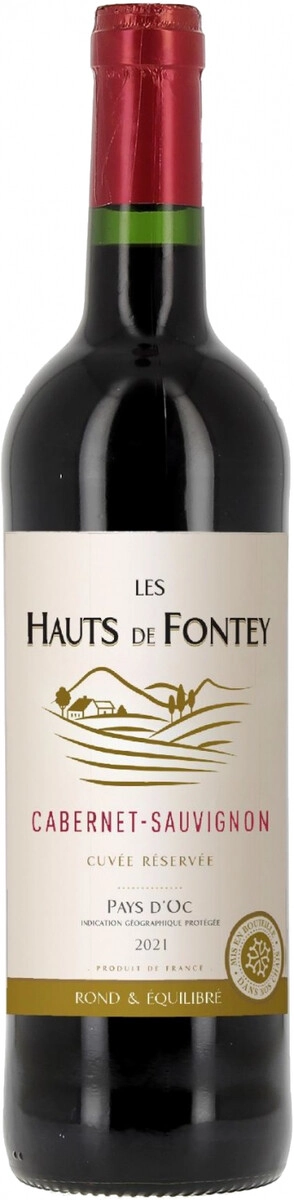 Вино "Les Hauts de Fontey" Cuvee Reservee Cabernet Sauvignon, Pays d'Oc IGP