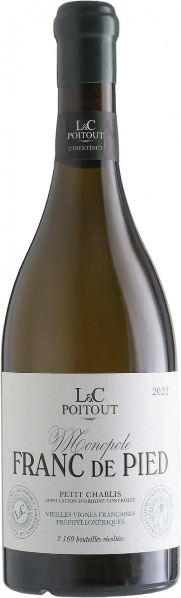 Вино L&C Poitout, Petit Chablis Monopole "Franc de Pied" AOC