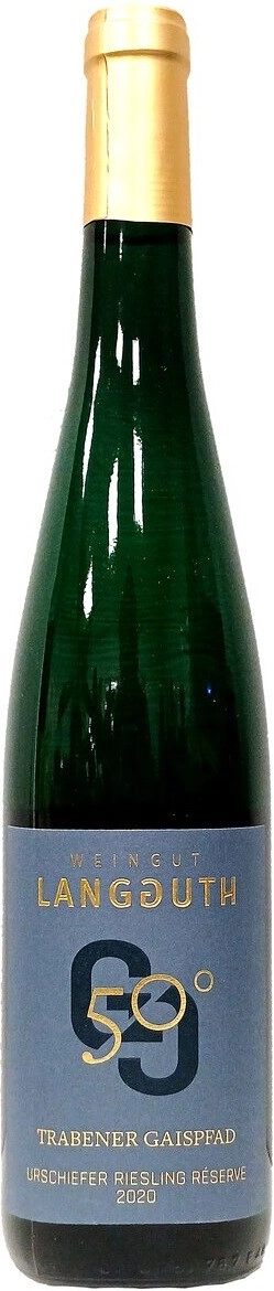 Вино Ulrich Langguth, "50°" Trabener Gaispfad Urschiefer Riesling Reserve