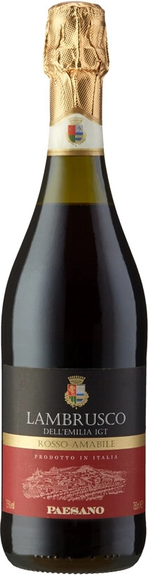 Игристое вино "Paesano" Lambrusco Rosso Amabile, Emilia IGT