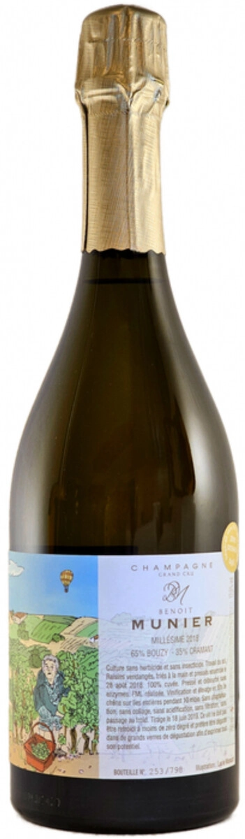 Шампанское Benoit Munier, Bouzy et Cramant Grand Cru Blanc de Blancs Brut Nature, Champagne AOC