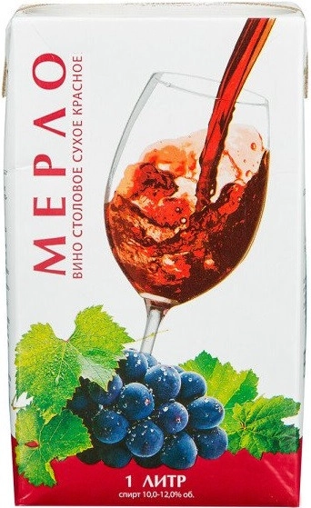 Вино Винзавод Юровский, Мерло, Тетра Пак