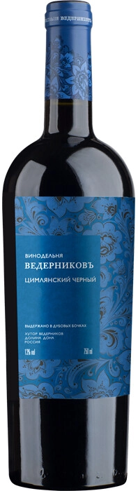Вино Винодельня Ведерниковъ, Цимлянский черный, выдержанное в дубовых бочках