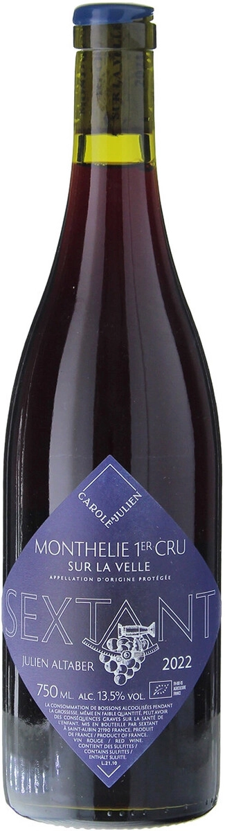 Вино Sextant, Monthelie 1-er Cru "Sur la Velle" AOC