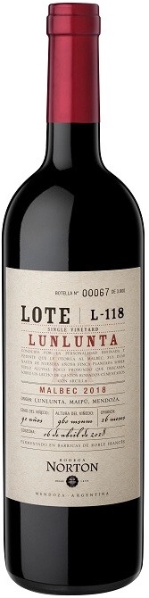Вино Norton, "Lote" Lunlunta L-118