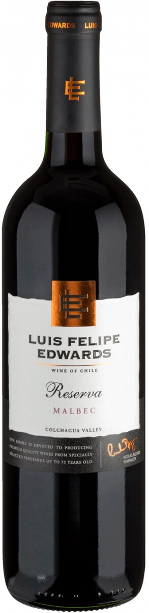 Вино Luis Felipe Edwards, "Reserva" Malbec, Valle de Colchagua DO