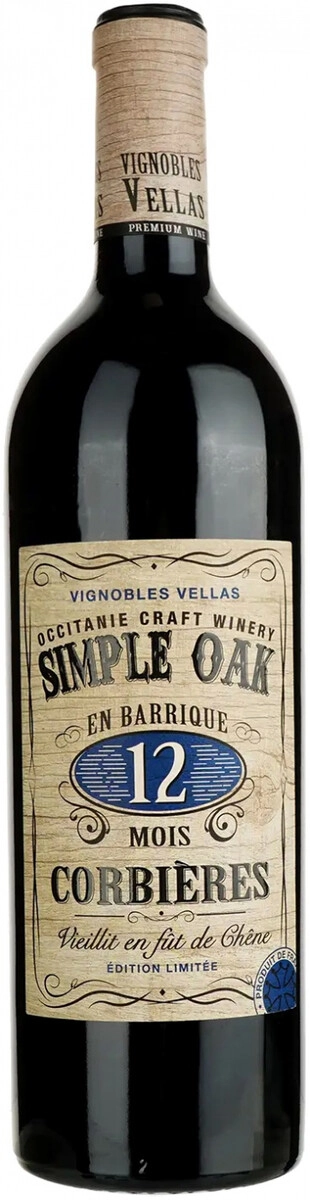 Вино Vignobles Vellas, "Simple Oak" 12 Mois, Corbieres AOP