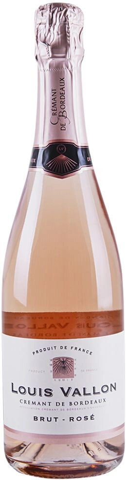 Игристое вино Louis Vallon, Cremant de Bordeaux AOC Brut Rose