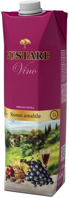 Вино "Gustare" Rosso Amabile, tetra-pak