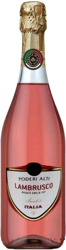 Игристое вино Chiarli, "Poderi Alti" Lambrusco Dell'Emilia Rosato IGT