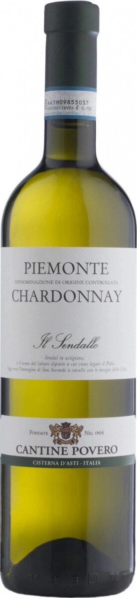 Вино Cantine Povero, Chardonnay "Il Sendallo", Piemonte DOC
