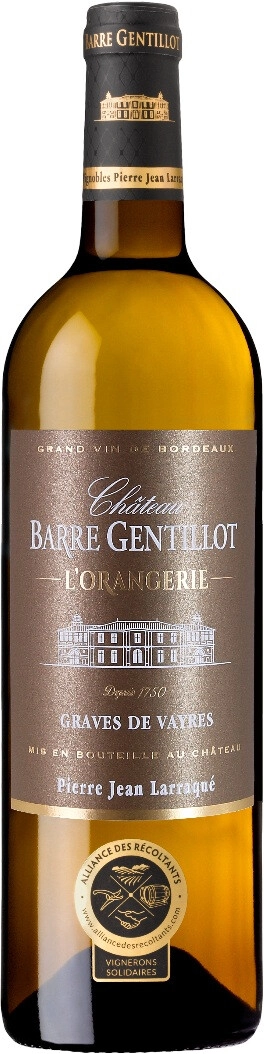 Вино Chateau Barre Gentillot, "L'Orangerie" Blanc, Graves de Vayres AOC