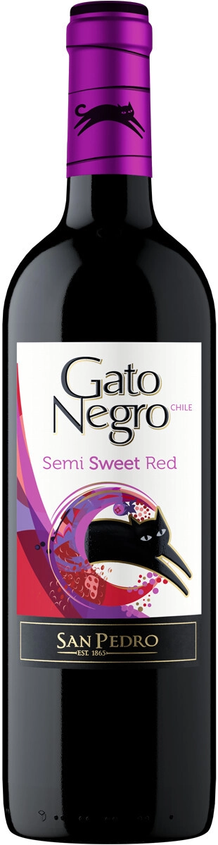Вино San Pedro, "Gato Negro" Semi-Sweet Red