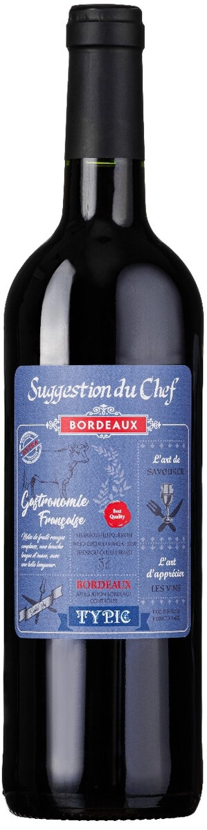 Вино "Suggestion du Chef" Typic Bordeaux AOC Rouge