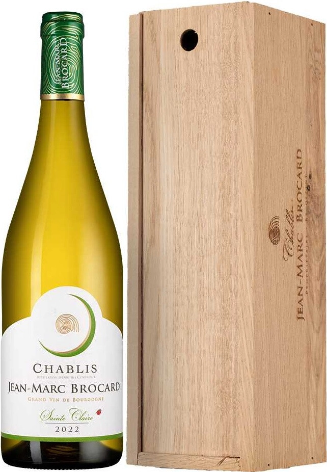Вино Jean-Marc Brocard, Chablis AOC Sainte Claire, oak case with sliding lid