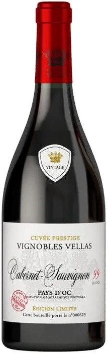 Вино Vignobles Vellas, Cabernet Sauvignon 99 Blend, Pays d'Oc IGP
