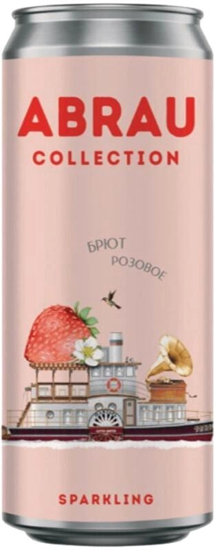 Игристое вино Абрау, "Коллекшн" Розовое Брют, в жестяной банке