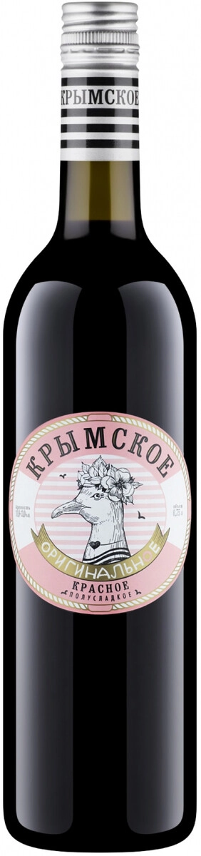 Вино "Крымское Оригинальное" Чайка, Красное полусладкое