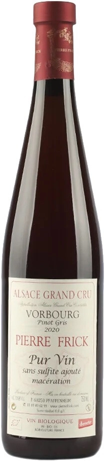 Вино Pierre Frick, Pinot Gris Maceration Alsace Grand Cru "Vorbourg" AOC, (Pur Vin Sans Sulfite Ajoute)