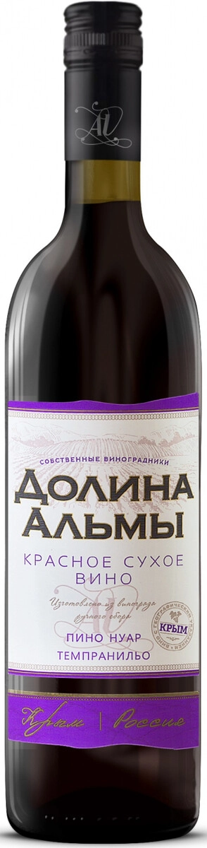Вино "Долина Альмы" Пино Нуар-Темпранильо