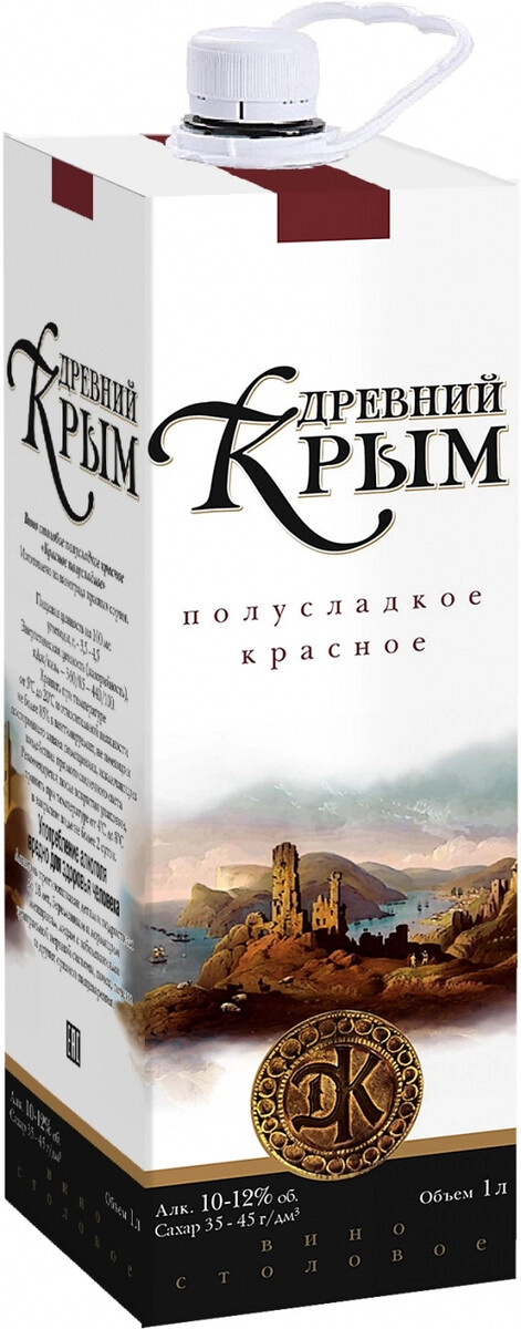 Вино "Древний Крым" Красное полусладкое, Пэт-Пак