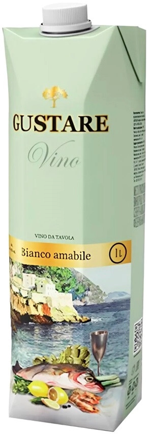 Вино "Gustare" Bianco Amabile, tetra-pak