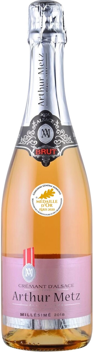 Игристое вино Arthur Metz, Brut Millesime Rose, Cremant d'Alsace AOP