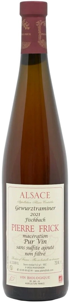 Вино Pierre Frick, "Fischbach" Gewurztraminer, Alsace Grand Cru AOC, (Sans Sulfite Ajoute)