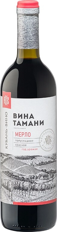 Вино Кубань-Вино, "Вина Тамани" Мерло полусладкое