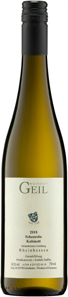 Вино Geil, Scheurebe Kabinett, Rheinhessen QbA