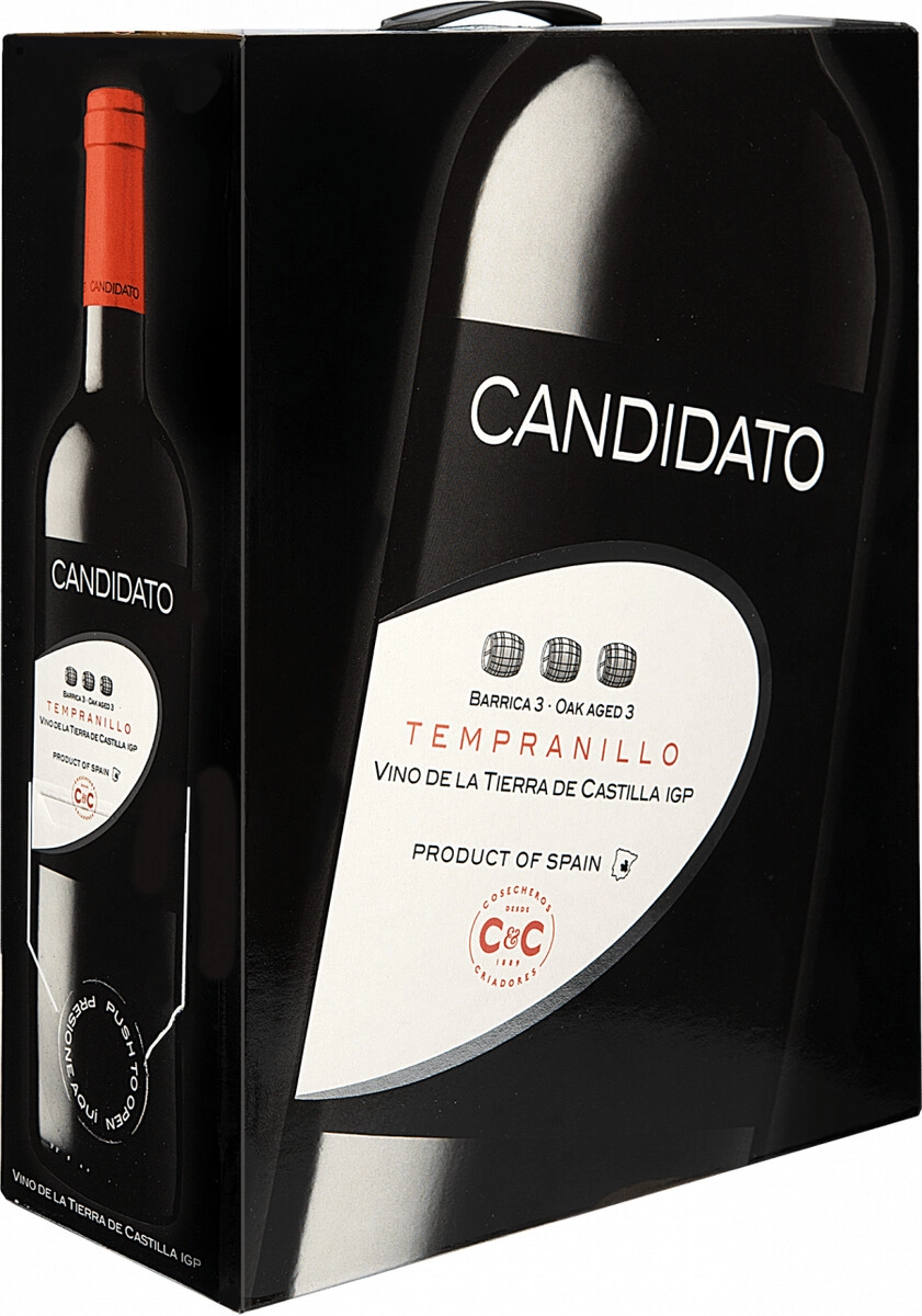 Вино Cosecheros y Criadores, "Candidato" Tempranillo 3 Meses en Barrica, bag-in-box