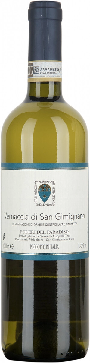 Вино Poderi del Paradiso, Vernaccia di San Gimignano, Toscana DOCG