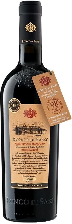 Вино "Ronco di Sassi" Primitivo di Manduria DOC Riserva
