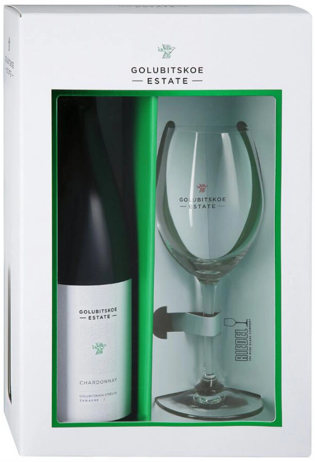 Вино Golubitskoe Estate, Chardonnay with Riedel glass