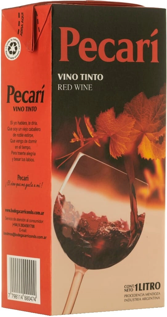 Вино "Pecari" Tinto, Tetra Pak