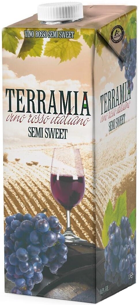 Вино "Terramia" Rosso Semi Sweet, Tetra Pak