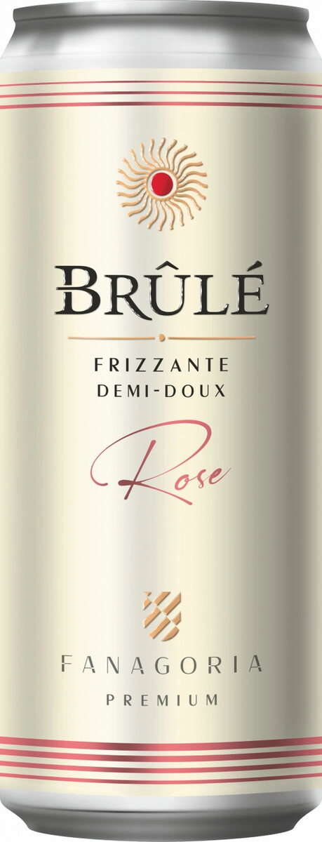 Игристое вино Fanagoria, "Brule" Frizzante Rose Demi-Doux, in can