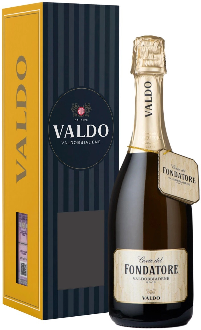 Игристое вино Valdo, Cuvee del Fondatore, Prosecco di Valdobbiadene DOCG