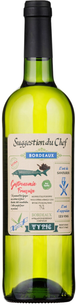 Вино "Suggestion du Chef" Typic Bordeaux AOC Blanc