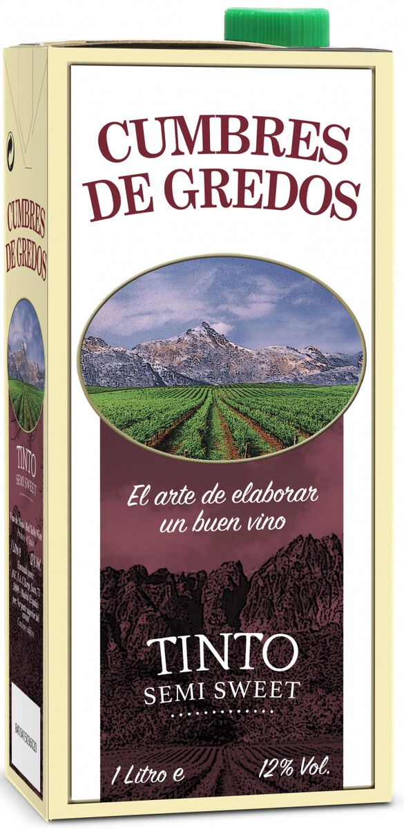Вино "Cumbres de Gredos" Red Semi Sweet, Tetra Pak