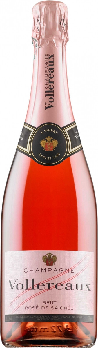 Шампанское Vollereaux, Brut Rose de Saignee, Champagne AOC