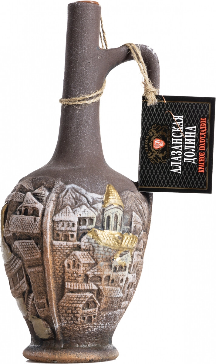 Вино Imedi-96, "Georgia Country Wines" Alazani Valley Red, ceramic jug