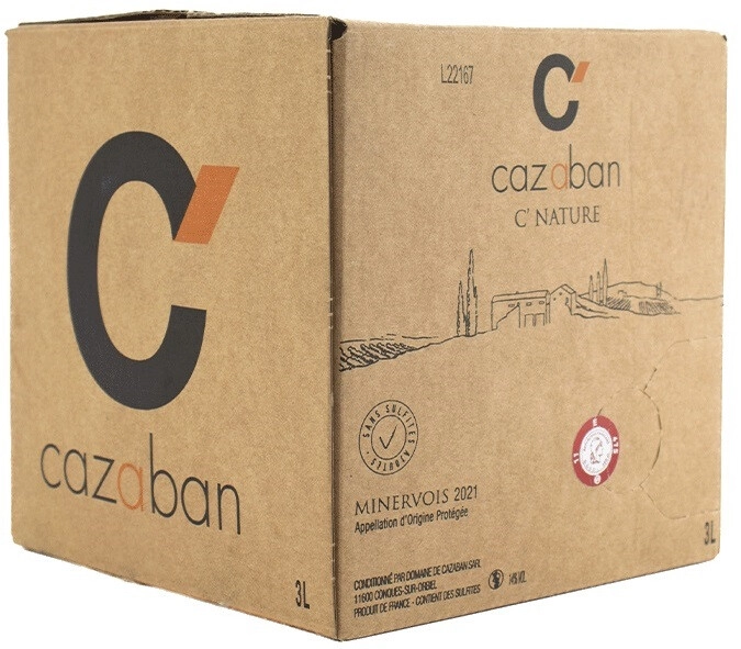 Вино Domaine de Cazaban, "C'Nature" Minervois AOP, BIB